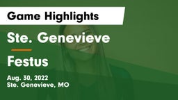Ste. Genevieve  vs Festus  Game Highlights - Aug. 30, 2022