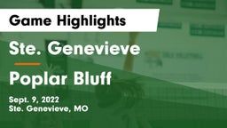 Ste. Genevieve  vs Poplar Bluff  Game Highlights - Sept. 9, 2022