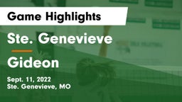 Ste. Genevieve  vs Gideon   Game Highlights - Sept. 11, 2022