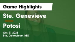 Ste. Genevieve  vs Potosi  Game Highlights - Oct. 3, 2023