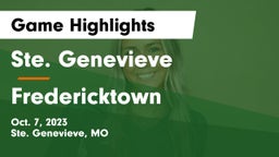 Ste. Genevieve  vs Fredericktown  Game Highlights - Oct. 7, 2023