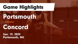 Portsmouth  vs Concord  Game Highlights - Jan. 19, 2024