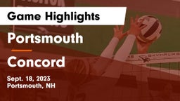 Portsmouth  vs Concord Game Highlights - Sept. 18, 2023