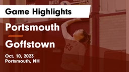 Portsmouth  vs Goffstown  Game Highlights - Oct. 10, 2023