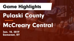 Pulaski County  vs McCreary Central  Game Highlights - Jan. 10, 2019