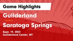 Guilderland  vs Saratoga Springs  Game Highlights - Sept. 19, 2022