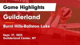 Guilderland  vs Burnt Hills-Ballston Lake  Game Highlights - Sept. 27, 2023