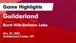 Guilderland  vs Burnt Hills-Ballston Lake  Game Highlights - Oct. 25, 2023