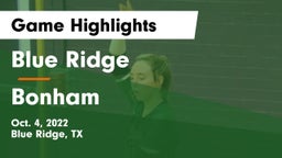 Blue Ridge  vs Bonham  Game Highlights - Oct. 4, 2022
