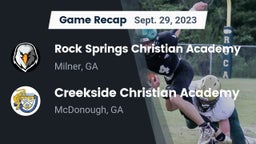 Recap: Rock Springs Christian Academy vs. Creekside Christian Academy 2023
