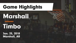 Marshall  vs Timbo Game Highlights - Jan. 25, 2018