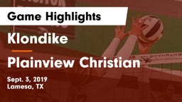 Klondike  vs Plainview Christian  Game Highlights - Sept. 3, 2019