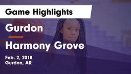 Gurdon  vs Harmony Grove  Game Highlights - Feb. 2, 2018