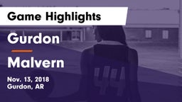 Gurdon  vs Malvern  Game Highlights - Nov. 13, 2018