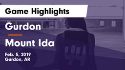 Gurdon  vs Mount Ida  Game Highlights - Feb. 5, 2019