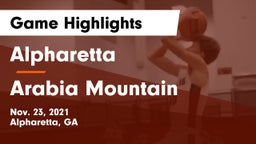 Alpharetta  vs Arabia Mountain  Game Highlights - Nov. 23, 2021