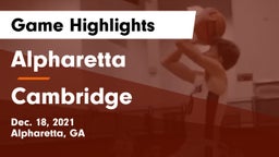 Alpharetta  vs Cambridge  Game Highlights - Dec. 18, 2021