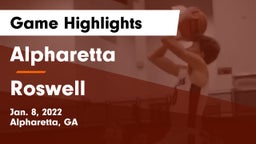 Alpharetta  vs Roswell  Game Highlights - Jan. 8, 2022
