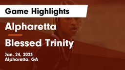 Alpharetta  vs Blessed Trinity  Game Highlights - Jan. 24, 2023