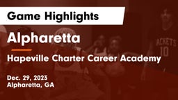 Alpharetta  vs Hapeville Charter Career Academy Game Highlights - Dec. 29, 2023