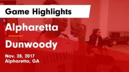 Alpharetta  vs Dunwoody Game Highlights - Nov. 28, 2017