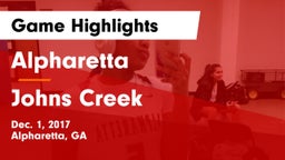 Alpharetta  vs Johns Creek Game Highlights - Dec. 1, 2017
