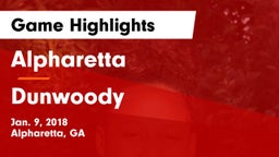 Alpharetta  vs Dunwoody  Game Highlights - Jan. 9, 2018