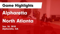 Alpharetta  vs North Atlanta  Game Highlights - Jan. 26, 2018