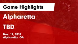 Alpharetta  vs TBD Game Highlights - Nov. 19, 2018