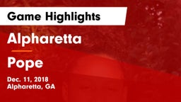 Alpharetta  vs Pope  Game Highlights - Dec. 11, 2018