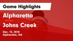 Alpharetta  vs Johns Creek  Game Highlights - Dec. 15, 2018
