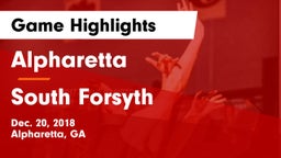 Alpharetta  vs South Forsyth  Game Highlights - Dec. 20, 2018