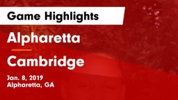 Alpharetta  vs Cambridge  Game Highlights - Jan. 8, 2019