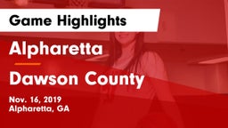 Alpharetta  vs Dawson County Game Highlights - Nov. 16, 2019