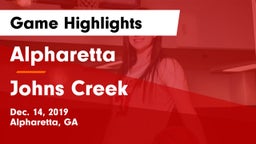 Alpharetta  vs Johns Creek  Game Highlights - Dec. 14, 2019