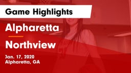 Alpharetta  vs Northview  Game Highlights - Jan. 17, 2020