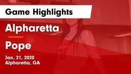 Alpharetta  vs Pope  Game Highlights - Jan. 21, 2020