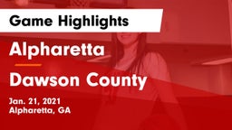 Alpharetta  vs Dawson County  Game Highlights - Jan. 21, 2021