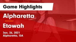 Alpharetta  vs Etowah  Game Highlights - Jan. 26, 2021