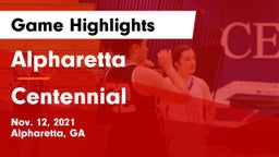 Alpharetta  vs Centennial  Game Highlights - Nov. 12, 2021