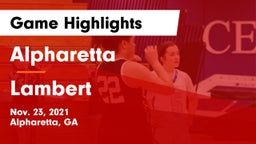 Alpharetta  vs Lambert  Game Highlights - Nov. 23, 2021