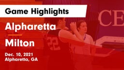 Alpharetta  vs Milton  Game Highlights - Dec. 10, 2021