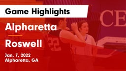 Alpharetta  vs Roswell  Game Highlights - Jan. 7, 2022