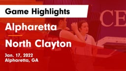 Alpharetta  vs North Clayton  Game Highlights - Jan. 17, 2022