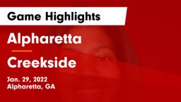 Alpharetta  vs Creekside  Game Highlights - Jan. 29, 2022