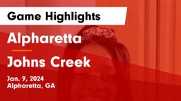 Alpharetta  vs Johns Creek  Game Highlights - Jan. 9, 2024