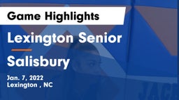 Lexington Senior  vs Salisbury  Game Highlights - Jan. 7, 2022