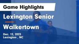 Lexington Senior  vs Walkertown  Game Highlights - Dec. 12, 2023