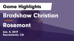 Bradshaw Christian  vs Rosemont  Game Highlights - Jan. 8, 2019