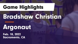 Bradshaw Christian  vs Argonaut Game Highlights - Feb. 18, 2022